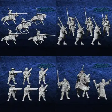 Unpainted 28mm 3D-printed Holy Roman Empire full army, 66 miniatures — tabletop miniatures for historical wargaming, D&D & Pathfinder