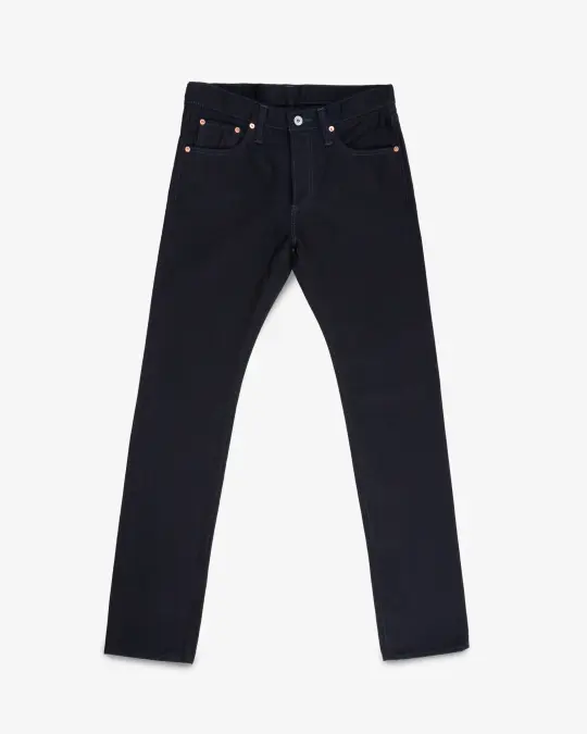 14oz Selvedge Denim Slim Tapered Cut Jeans - Indigo/Black