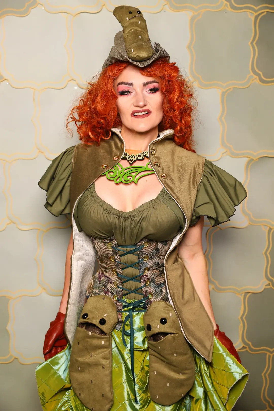 23. Holster Vest in Cornichon Velvet - The Brine for Bunny Collection