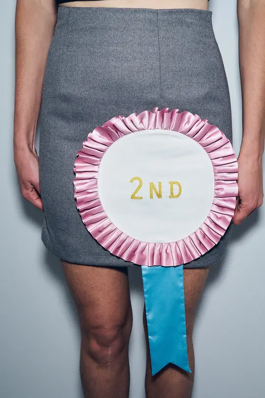 2nd Place Ribbon Gray Mini Skirt