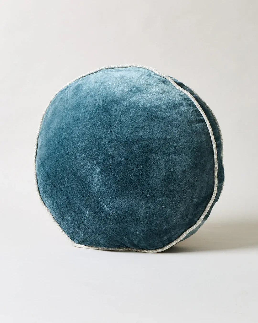 Round Velvet + Linen Pillow
