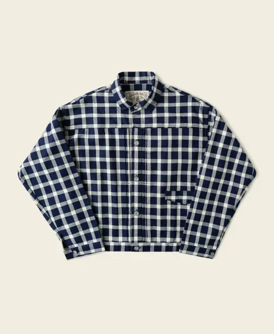 Lot 913 1910s Single-Pocket Palaka Plaid Work Jacket