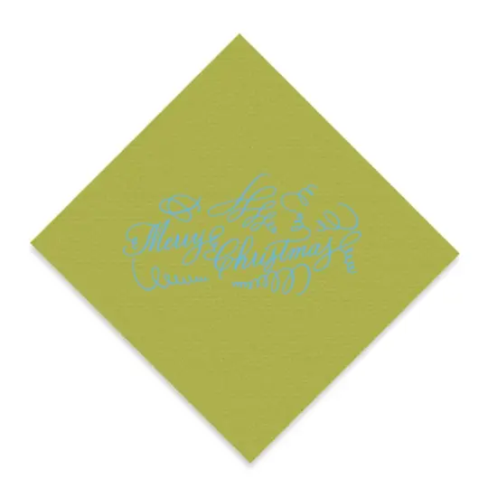 Merry Christmas Powder Blue on Kiwi Elegance Napkins, Set of 20