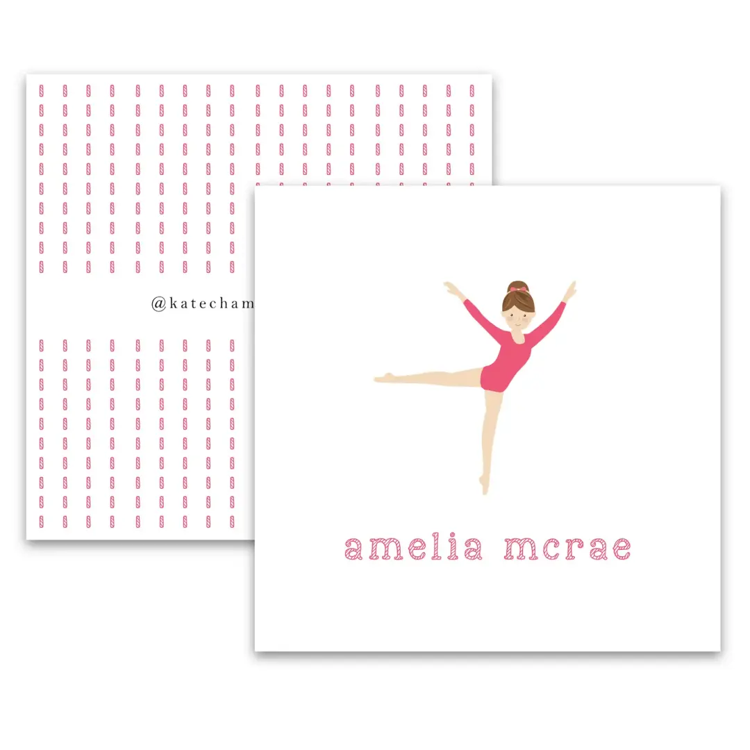 Arabesque Gymnast Square Enclosure Card