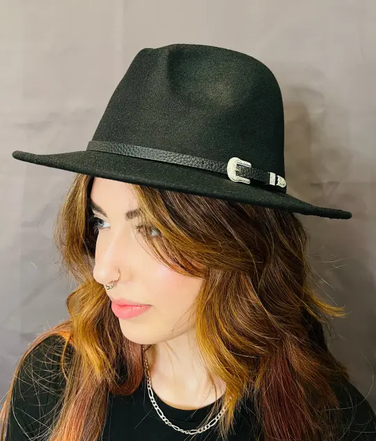 Plain Western Buckle Vegan Felt Hat