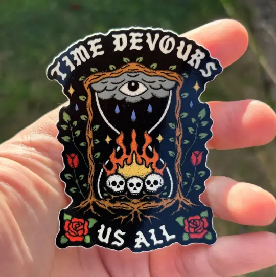 Time devours us all sticker