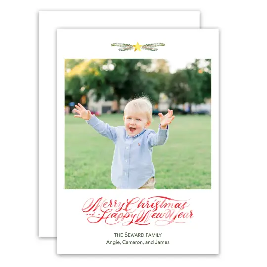 Star & Branch Holiday Card (Photo Attached Option)