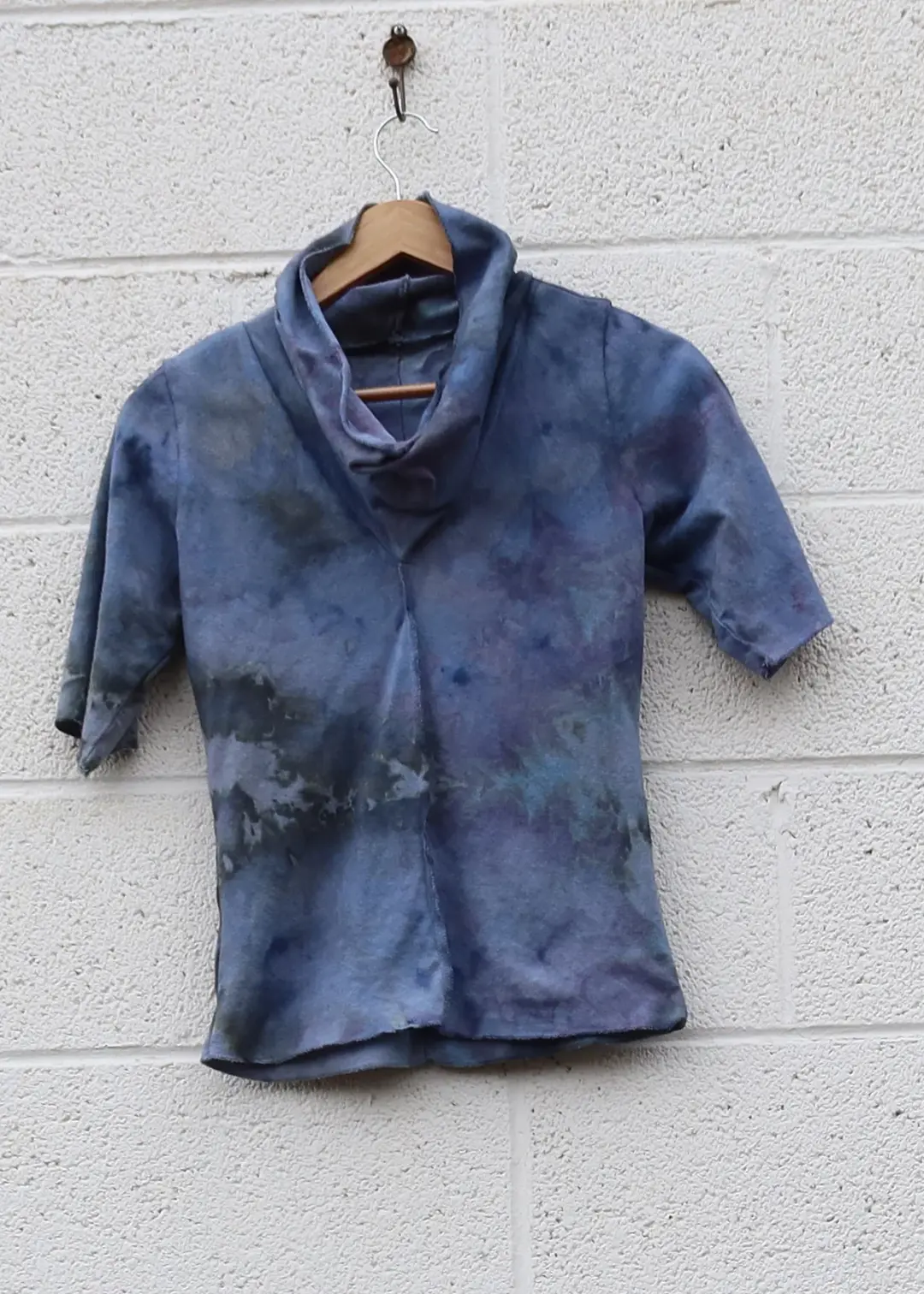OOAK - Pilgrim Warrior Simplicity Cropped Shirt / XS / MED Hemp / Ice Dye (316)