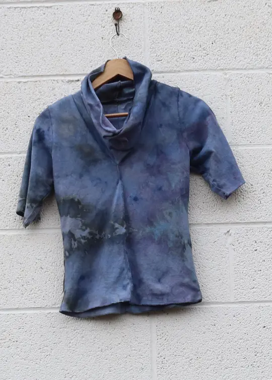 OOAK - Pilgrim Warrior Simplicity Cropped Shirt / XS / MED Hemp / Ice Dye (316)