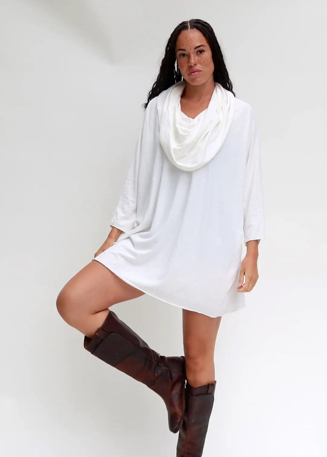 Super Cowl Poppy Short Kaftan
