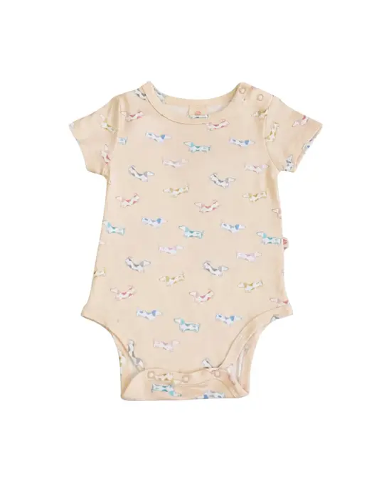 Short-Sleeve Onesie - Rainbow Hot Dogs