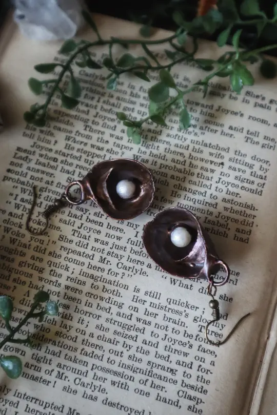 Shells w/ hidden pearl earrings