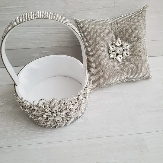 "Kendell" Flower Girl Basket and Pillow