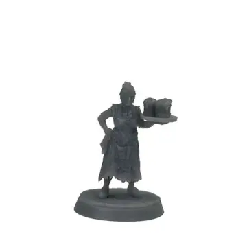 Innkeeper’s Wife Helga: Tavern Server With Tray RPG Miniature (32mm)
