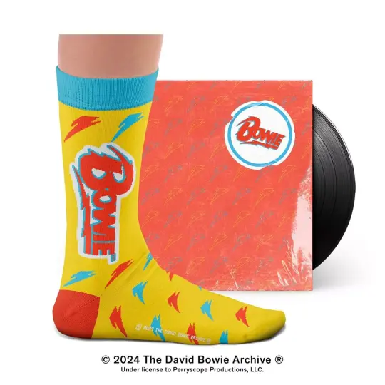 David Bowie Lightning Yellow Socks