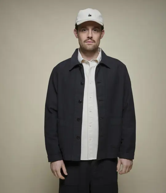 Cropped Sateen Cotton Worker's Jacket