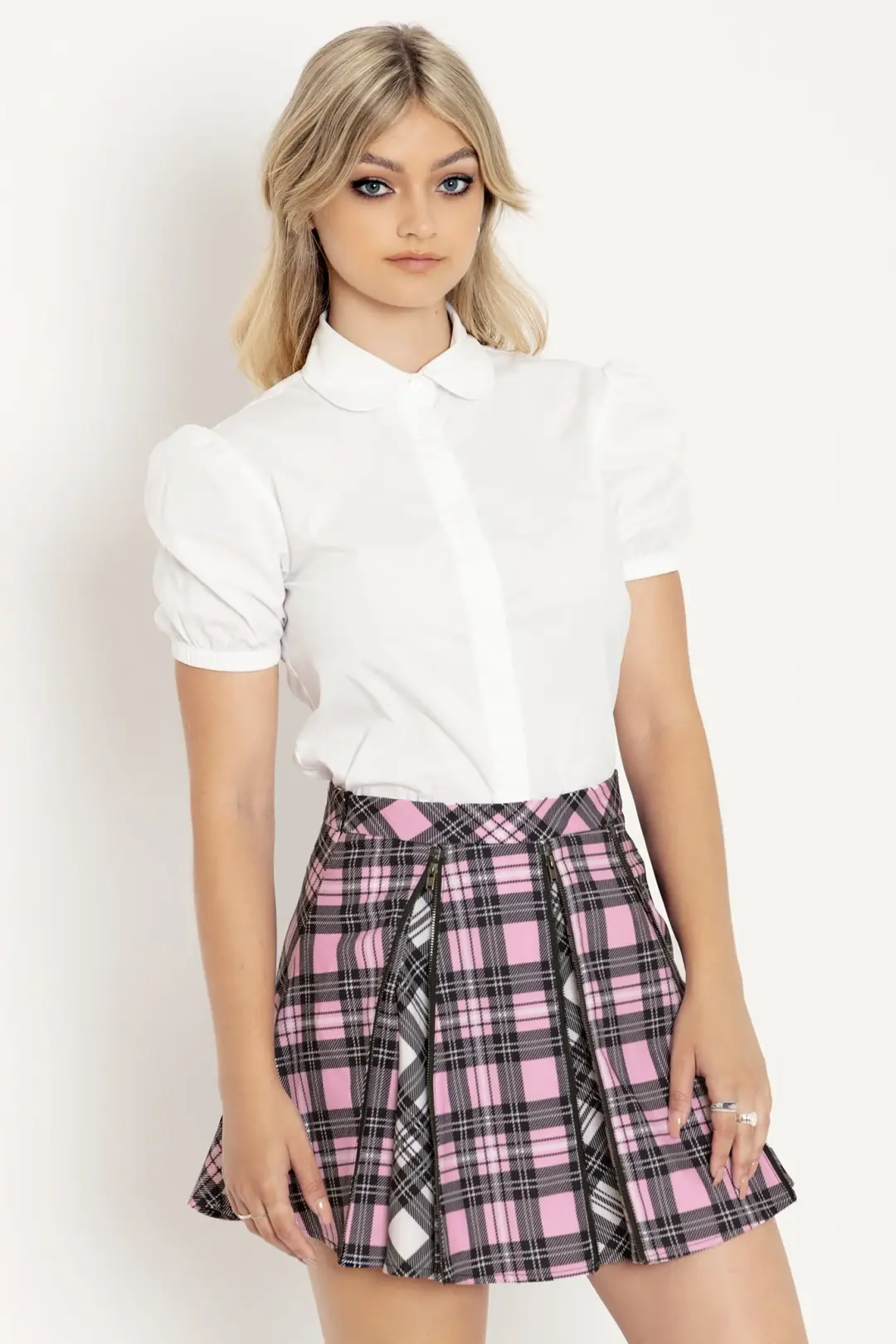 Tartan Blush Vs Tartan Magpie Mini Zip Skirt