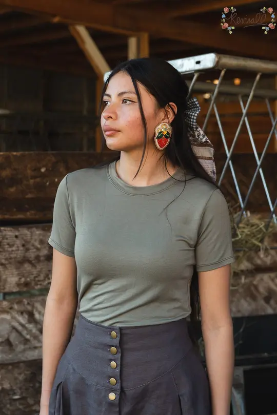 Short Sleeve Bamboo Ringer Tee in Sage Brush – XS