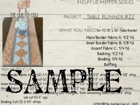Helpful Heifer Table Runner #22