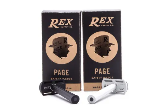 Rex Supply Co. | Page Three Piece Aluminum Double Edge Safety Razor