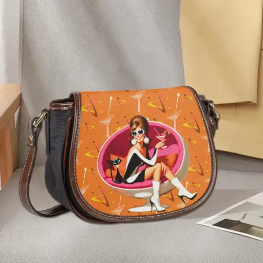 Retro Cocktail Bitches Saddle Bag