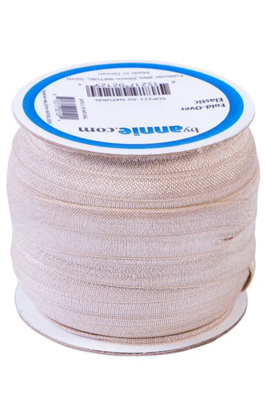 Fold-over Elastic 3/4in x 50yd Natural