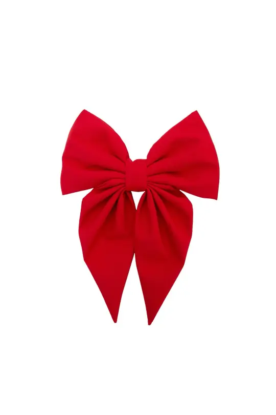 Hair Bow Clip | Poppy Red