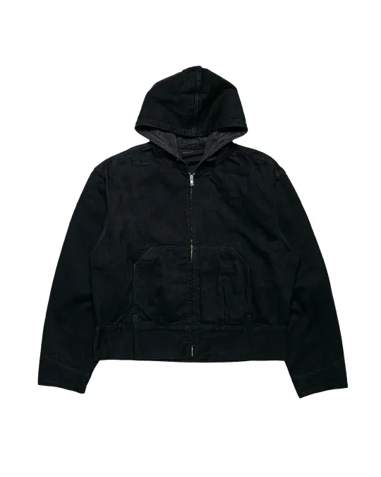 Phigvel Lady White Co. Hooded Denim Blouson Black One Wash