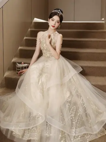 Tulle Glitter Embroidered Corset Prom Gown , Sparkly Ivory Maxi Evening Dress Ball Gown RS1928