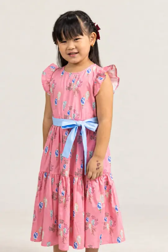 Blair Dress - Pink Floral Lanterns