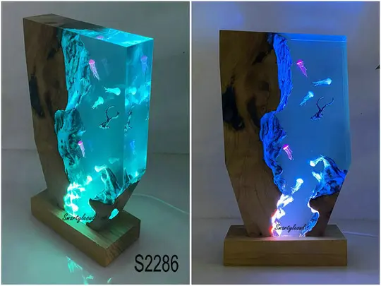 jellyfish resin lamp