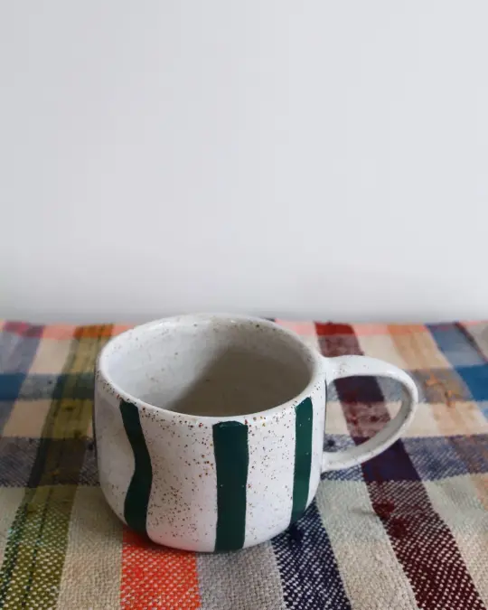 Striped Mug - Forest Green