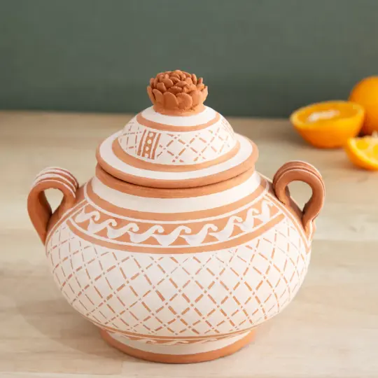 Patamban Hand-Painted Floral Sugar Bowl