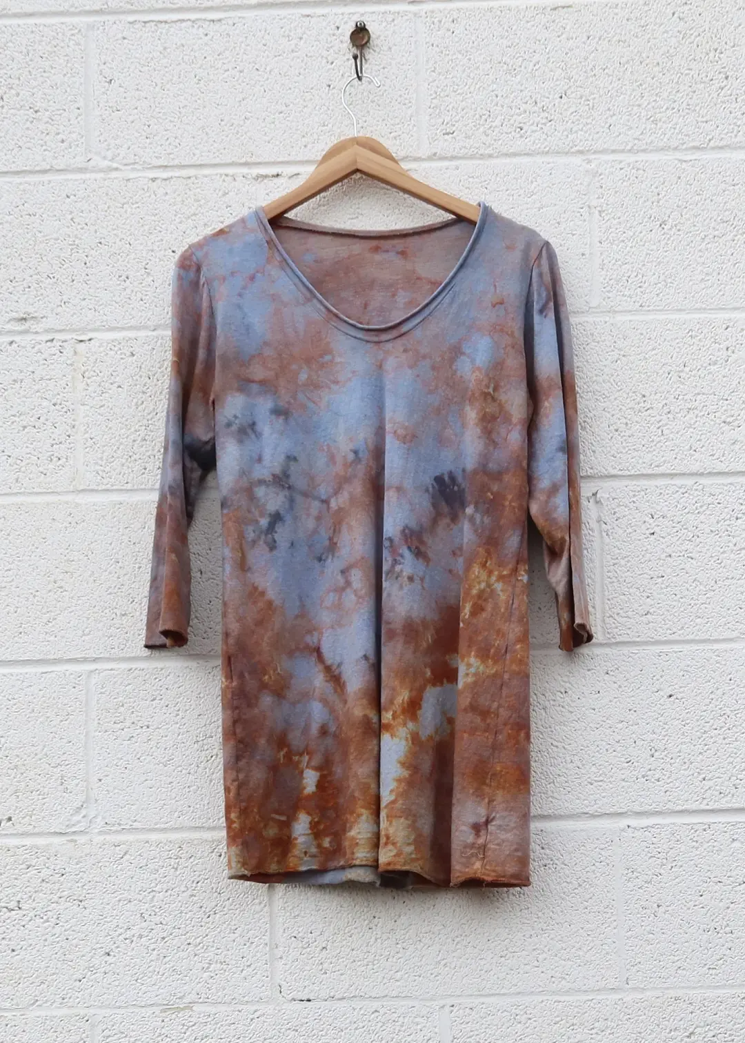 OOAK - Crescent Simplicity Tunic  / XL / Light Hemp / Ice Dye (284)