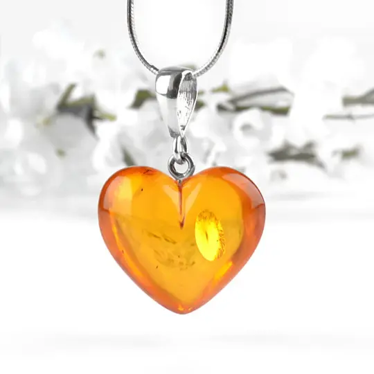 Lovely Amber Heart Pendant