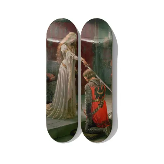 Edmund Leighton The Accolade Skateboard Diptych