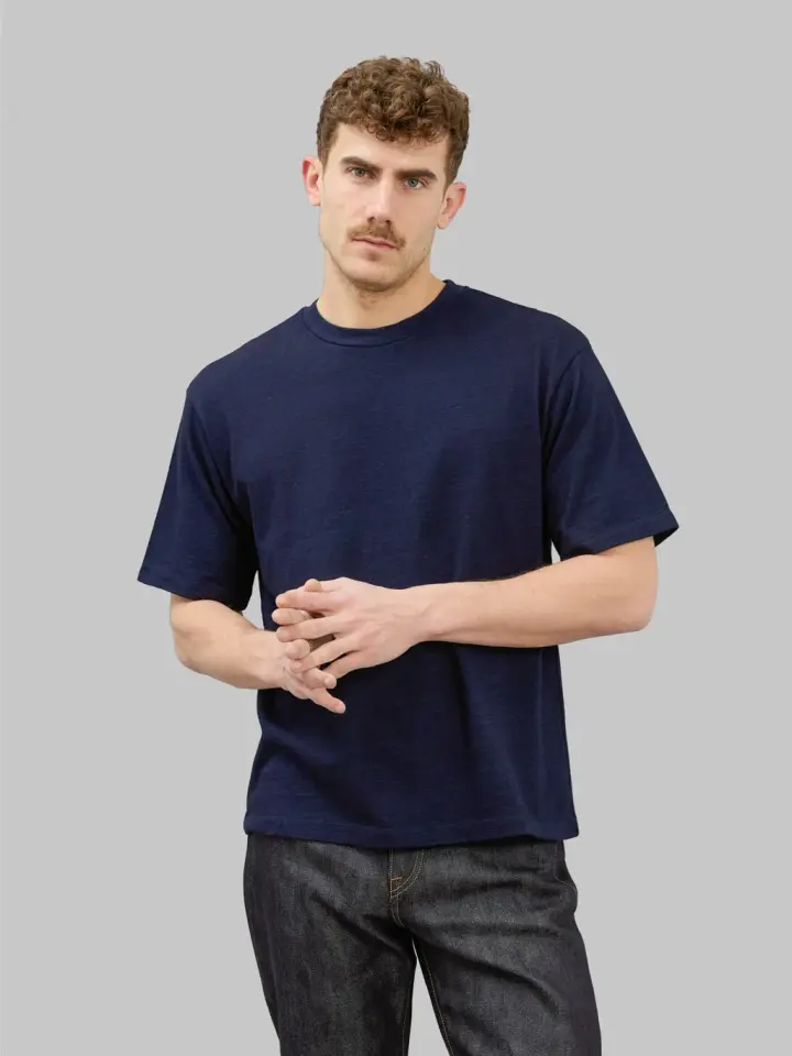 Momotaro Jeans MXTS1033 Yarn-Dyed Suvin Gold Cotton Indigo T-shirt