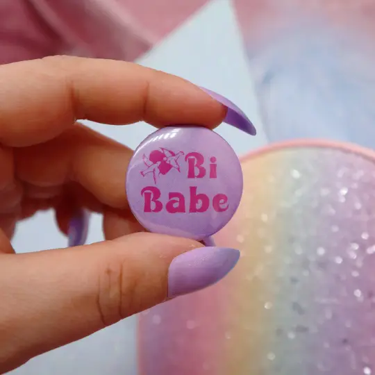 Bi Babe Button Badge