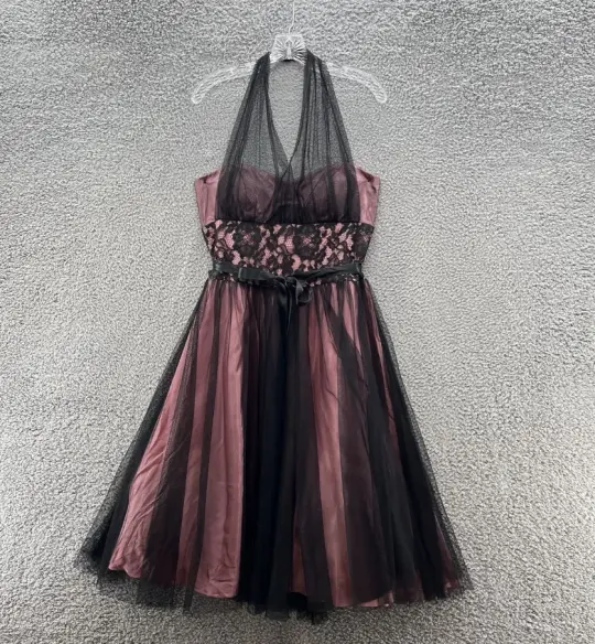 Elegant Color-Blocking Homecoming Dress ,A-Line Halter Tulle Short Prom Dress RS785