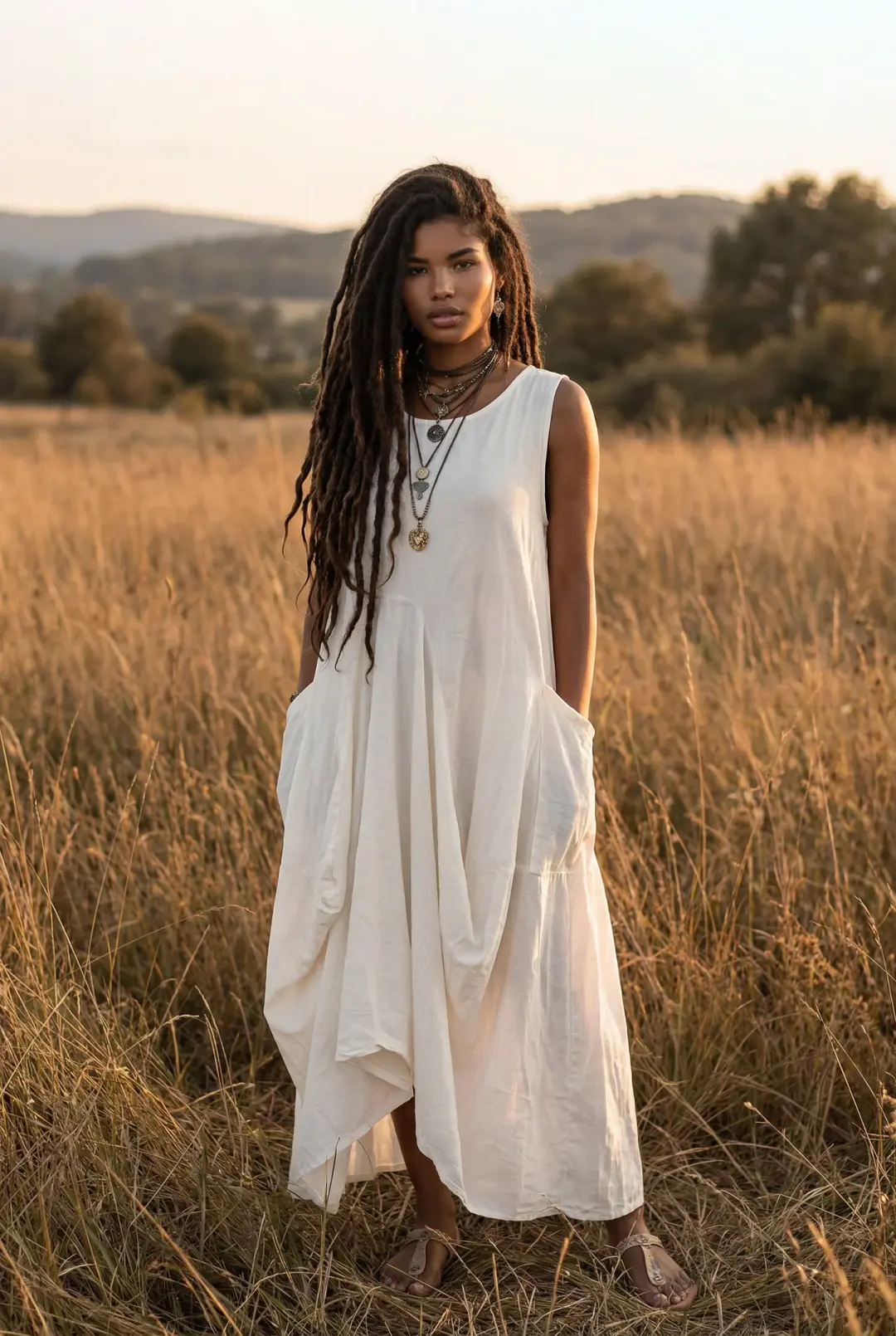Midaxi Dress Wayan Off White
