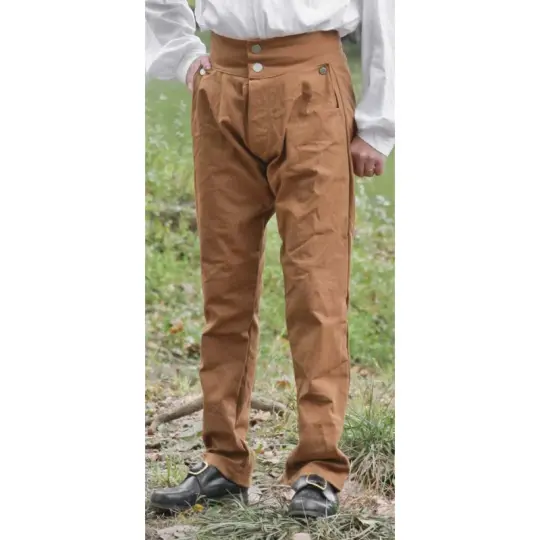 Fly Front Trousers in Canvas
