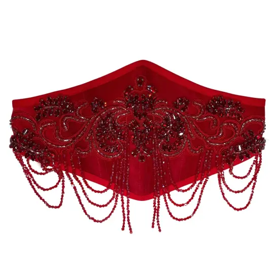 BLOODLUST BEADED VELVET WAIST BELT
