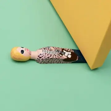 Door Stop 'Kurty' Hand Painted Wood