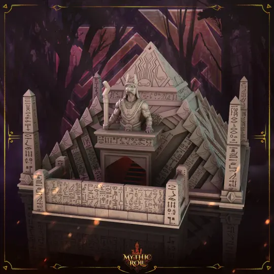 Pharaoh Pyramid 3D Printed Dice Tower - Mythic Roll Collection by Unchained Games - Unearthing Ancient Relics!