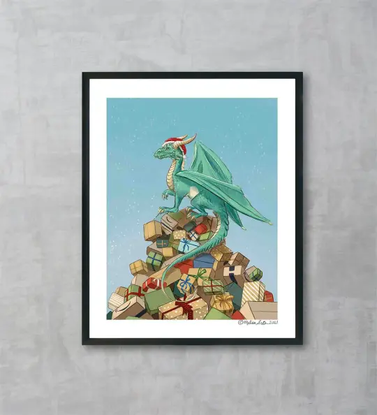 Dragon Hoard of Presents Fine Art Print