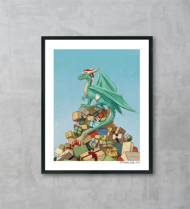 Dragon Hoard of Presents Fine Art Print
