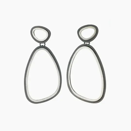 Eclipse Short Double Organic Oval Earrings