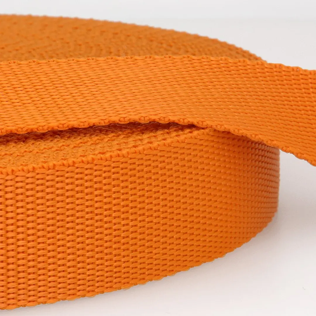 25mm Polypropylene Webbing in Orange