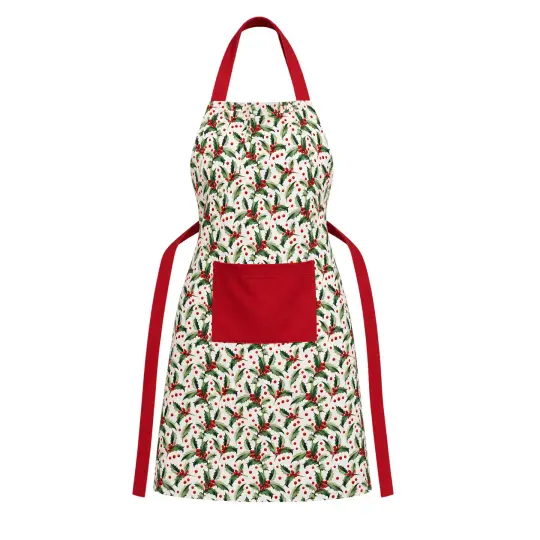 Yuletide Kitchen Apron, Holly