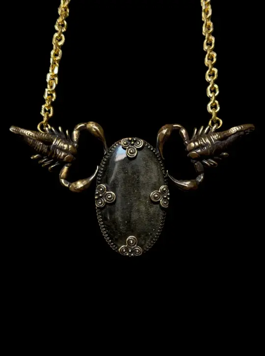 VESSEL OF SERQET | Gold Sheen Obsidian Necklace